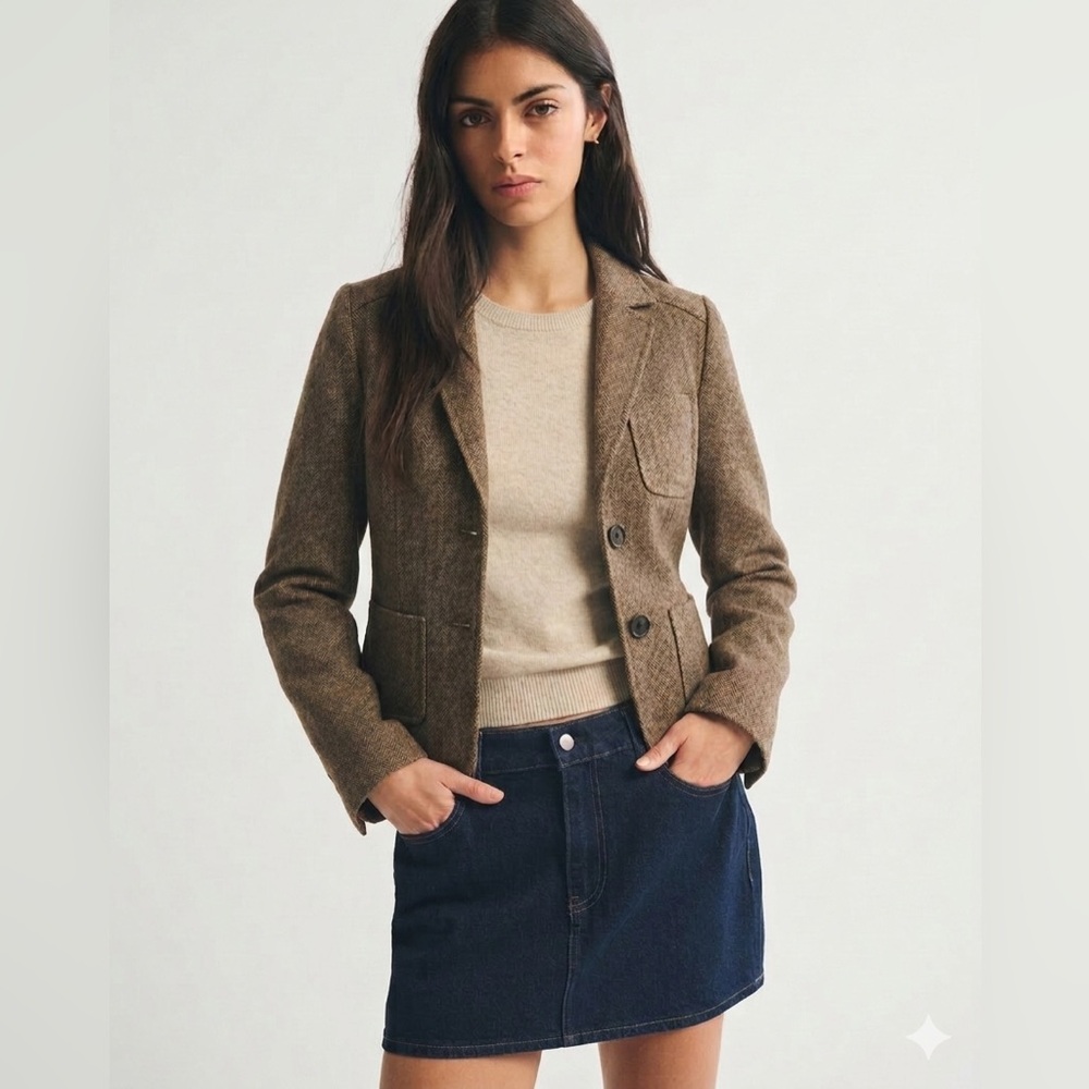 Abercrombie & Fitch Brown Tweed Blazer